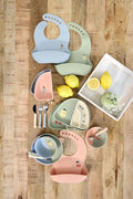 Complete Lässig Happy Fruits Citroen collectie – siliconen bordenset, kinderbestek en accessoires bij elkaar