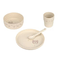 Lässig kinderservies Miracle of Nature in beige – 4-delige set met bord, kom, beker en lepel