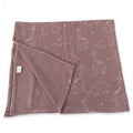 Dubbele hydrofiel doek olifant giraffe print bruintinten 70x75 cm, 100% katoen — Leonietje's