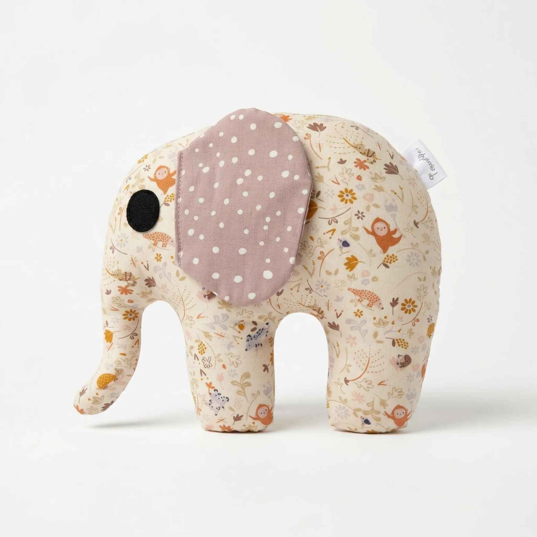 Handgemaakte olifant knuffel Bosdiertjes beige van Leonietje’s