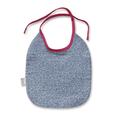 Girly baby slabbetje panterpatroon met fuchsia roze biaisband, stoere meisjesstijl