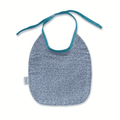 Slabbetje panter motief grijs met turquoise glitter biaisband, OEKO-TEX gecertificeerd