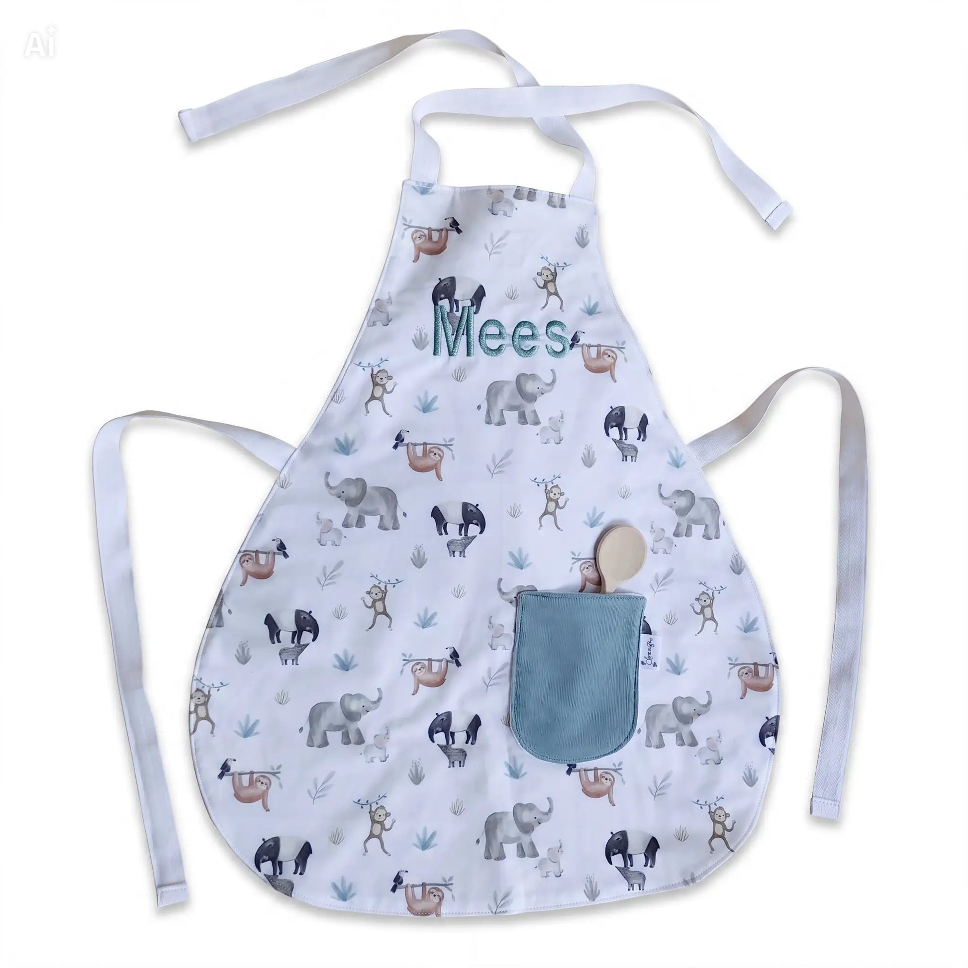 Kinderschortje leuk voor tijdens koek, knutselen en spelen. Handgemaakt met naam door Leonietje's. Voor de leeftijd van 2-5 jaar. 