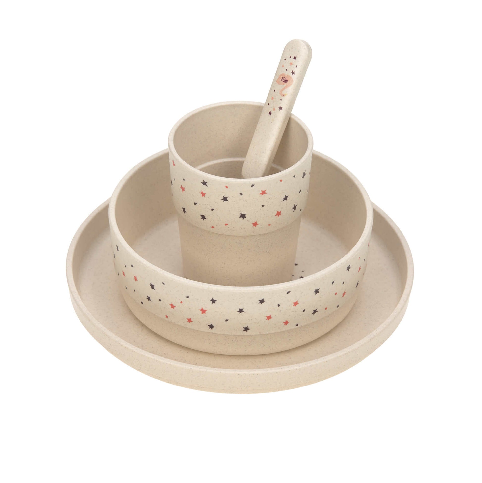 Complete babyserviesset Lässig Swan met bord, kom, beker en lepel – BPA-vrij vanaf 6 maanden