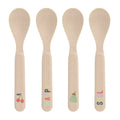1. Lässig babylepels Happy Fruits Kersen – set van 4 lepeltjes met kersenprint

