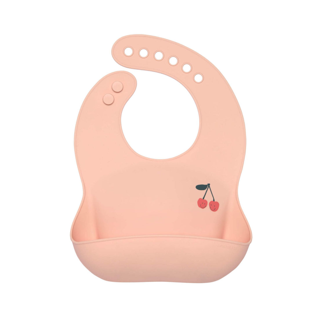 Lässig siliconen slab Happy Fruits Kersen – flexibel slabbetje met diepe opvangzak voor baby's van 6 tot 24 maanden